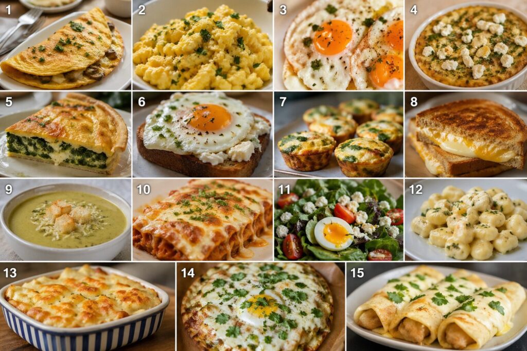 Ce gătesc din ouă și brânză — 15 idei rapide pentru orice masă: omletă, scrambled, șnițel cu cașcaval, omletă cu brânză topită, sandwich-uri
